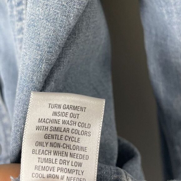 WILLIAM RAST x Target Womens Denim Western Snap-Front Top EUC Metal Studs XL - Picture 7 of 7